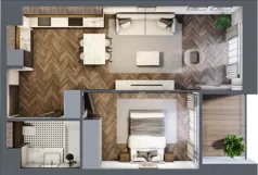 2 pokoje, apartament 44,28 m², piętro 1, oferta nr 9, Kopalniana 1, Katowice, Bogucice, ul. Kopalniana 1