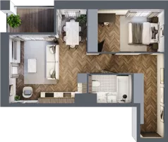 2 pokoje, apartament 51,77 m², piętro 1, oferta nr 6, Kopalniana 1, Katowice, Bogucice, ul. Kopalniana 1