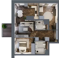 3 pokoje, apartament 59,65 m², piętro 6, oferta nr 48, Kopalniana 1, Katowice, Bogucice, ul. Kopalniana 1