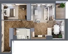 2 pokoje, apartament 56,16 m², piętro 1, oferta nr 8, Kopalniana 1, Katowice, Bogucice, ul. Kopalniana 1