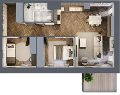 3 pokoje, apartament 58,99 m², piętro 5, oferta nr 45, Kopalniana 1, Katowice, Bogucice, ul. Kopalniana 1