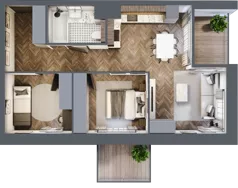 3 pokoje, apartament 54,38 m², piętro 3, oferta nr 29, Kopalniana 1, Katowice, Bogucice, ul. Kopalniana 1