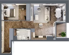 2 pokoje, apartament 56,30 m², piętro 3, oferta nr 26, Kopalniana 1, Katowice, Bogucice, ul. Kopalniana 1