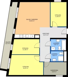 4 pokoje, mieszkanie 102,53 m², piętro 1, oferta nr 19, Wzgórze Krzemionki, Kraków, Podgórze, ul. Jerozolimska 4