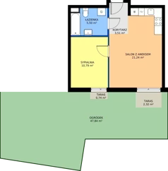 2 pokoje, mieszkanie 40,91 m², parter, oferta nr 15, Wzgórze Krzemionki, Kraków, Podgórze, ul. Jerozolimska 4