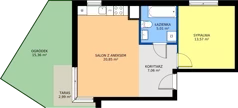 2 pokoje, mieszkanie 46,51 m², parter, oferta nr 41, Wzgórze Krzemionki, Kraków, Podgórze, ul. Jerozolimska 4