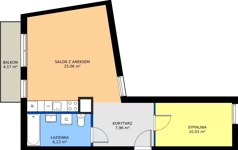 2 pokoje, mieszkanie 49,02 m², piętro 1, oferta nr 3, Wzgórze Krzemionki, Kraków, Podgórze, ul. Jerozolimska 4