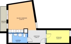 2 pokoje, mieszkanie 49,35 m², piętro 3, oferta nr 9, Wzgórze Krzemionki, Kraków, Podgórze, ul. Jerozolimska 4