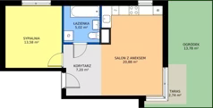 2 pokoje, mieszkanie 46,73 m², parter, oferta nr 12, Wzgórze Krzemionki, Kraków, Podgórze, ul. Jerozolimska 4