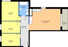 4 pokoje, mieszkanie 77,59 m², piętro 1, oferta nr 42, Wzgórze Krzemionki, Kraków, Podgórze, ul. Jerozolimska 4