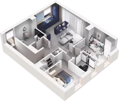 4 pokoje, mieszkanie 53,98 m², piętro 1, oferta nr J1.2, Hej! Baniocha Zadanie J, Baniocha, wjazd od ul. Spokojnej