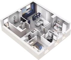4 pokoje, mieszkanie 53,98 m², piętro 1, oferta nr J2.2, Hej! Baniocha Zadanie J, Baniocha, wjazd od ul. Spokojnej