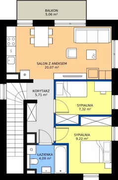 3 pokoje, mieszkanie 47,42 m², parter, oferta nr D4.2, Hej! Baniocha Zadanie D, Baniocha, wjazd od ul. Spokojnej