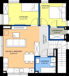 3 pokoje, mieszkanie 54,45 m², piętro 1, oferta nr G2.2, Nove Piaseczno 2 Zadanie G, Chylice-Pólko, ul. Trzeciakowskich