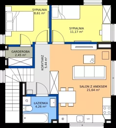 3 pokoje, mieszkanie 54,45 m², piętro 1, oferta nr G1.2, Nove Piaseczno 2 Zadanie G, Chylice-Pólko, ul. Trzeciakowskich