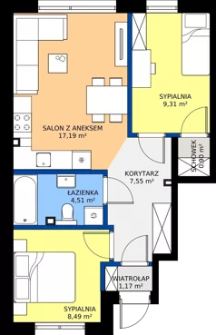 3 pokoje, mieszkanie 49,12 m², parter, oferta nr A3-1, Bliskie Błonie, Błonie, ul. Nadrzeczna