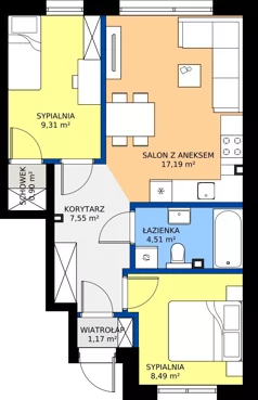 3 pokoje, mieszkanie 49,12 m², parter, oferta nr A4-1, Bliskie Błonie, Błonie, ul. Nadrzeczna