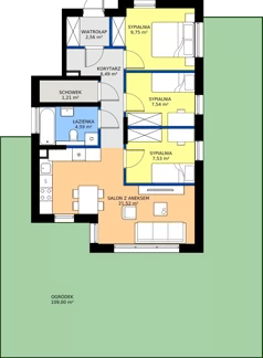 4 pokoje, mieszkanie 61,19 m², parter, oferta nr K5.1, Hej! Baniocha Zadanie K, Baniocha, wjazd od ul. Spokojnej