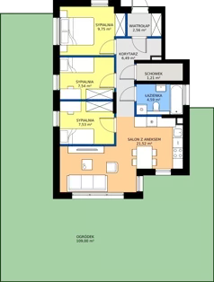 4 pokoje, mieszkanie 61,19 m², parter, oferta nr K4.1, Hej! Baniocha Zadanie K, Baniocha, wjazd od ul. Spokojnej