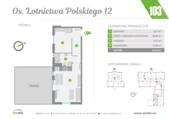 1 pokój, mieszkanie 37,22 m², piętro 1, oferta nr 103, Osiedle Lotnictwa Polskiego 12, Poznań, Ogrody, Ogrody, ul. Lotnictwa Polskiego 12