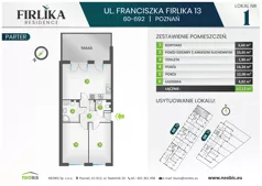 3 pokoje, mieszkanie 63,11 m², parter, oferta nr 13/1, Firlika, Poznań, Piątkowo, Podolany, Ul. Franciszka Firlika 13, 15