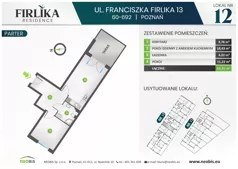 2 pokoje, mieszkanie 43,45 m², parter, oferta nr 13/12, Firlika, Poznań, Piątkowo, Podolany, Ul. Franciszka Firlika 13, 15