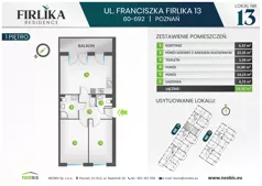 3 pokoje, mieszkanie 59,92 m², piętro 1, oferta nr 13/13, Firlika, Poznań, Piątkowo, Podolany, Ul. Franciszka Firlika 13, 15