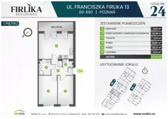 3 pokoje, mieszkanie 59,90 m², piętro 1, oferta nr 13/24, Firlika, Poznań, Piątkowo, Podolany, Ul. Franciszka Firlika 13, 15