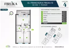 3 pokoje, mieszkanie 62,68 m², piętro 1, oferta nr 13/4, Firlika, Poznań, Piątkowo, Podolany, Ul. Franciszka Firlika 13, 15