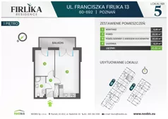 2 pokoje, mieszkanie 41,01 m², piętro 1, oferta nr 13/5, Firlika, Poznań, Piątkowo, Podolany, Ul. Franciszka Firlika 13, 15