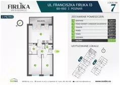 3 pokoje, mieszkanie 62,75 m², piętro 2, oferta nr 13/7, Firlika, Poznań, Piątkowo, Podolany, Ul. Franciszka Firlika 13, 15