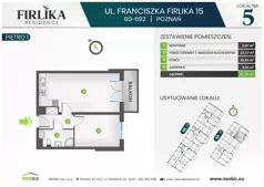 2 pokoje, mieszkanie 40,70 m², piętro 1, oferta nr 15/5, Firlika, Poznań, Piątkowo, Podolany, Ul. Franciszka Firlika 13, 15