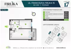 2 pokoje, mieszkanie 40,88 m², piętro 2, oferta nr 15/17, Firlika, Poznań, Piątkowo, Podolany, Ul. Franciszka Firlika 13, 15