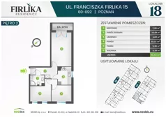 3 pokoje, mieszkanie 56,53 m², piętro 2, oferta nr 15/18, Firlika, Poznań, Piątkowo, Podolany, Ul. Franciszka Firlika 13, 15