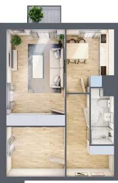 2 pokoje, mieszkanie 42,86 m², piętro 8, oferta nr 78, Osiedle Lotnictwa Polskiego 12, Poznań, Ogrody, Ogrody, ul. Lotnictwa Polskiego 12