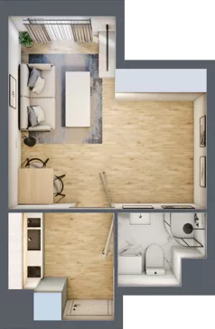1 pokój, mieszkanie 23,85 m², piętro 3, oferta nr 25, Osiedle Lotnictwa Polskiego 12, Poznań, Ogrody, Ogrody, ul. Lotnictwa Polskiego 12