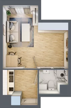1 pokój, mieszkanie 23,89 m², piętro 2, oferta nr 15, Osiedle Lotnictwa Polskiego 12, Poznań, Ogrody, Ogrody, ul. Lotnictwa Polskiego 12