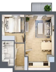 2 pokoje, mieszkanie 33,13 m², piętro 2, oferta nr 19, Osiedle Lotnictwa Polskiego 12, Poznań, Ogrody, Ogrody, ul. Lotnictwa Polskiego 12