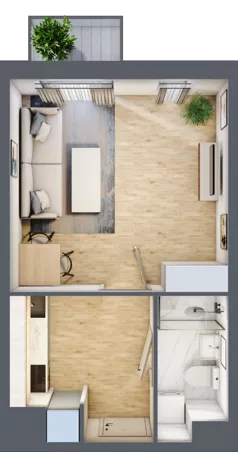 1 pokój, mieszkanie 27,04 m², piętro 2, oferta nr 14, Osiedle Lotnictwa Polskiego 12, Poznań, Ogrody, Ogrody, ul. Lotnictwa Polskiego 12