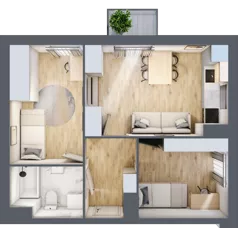3 pokoje, mieszkanie 45,71 m², piętro 2, oferta nr 21, Osiedle Lotnictwa Polskiego 12, Poznań, Ogrody, Ogrody, ul. Lotnictwa Polskiego 12