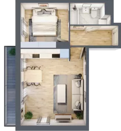 2 pokoje, mieszkanie 39,30 m², piętro 1, oferta nr 83, Osiedle Lotnictwa Polskiego 12, Poznań, Ogrody, Ogrody, ul. Lotnictwa Polskiego 12