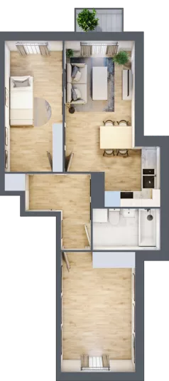 3 pokoje, mieszkanie 51,55 m², piętro 5, oferta nr 96, Osiedle Lotnictwa Polskiego 12, Poznań, Ogrody, Ogrody, ul. Lotnictwa Polskiego 12