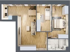 3 pokoje, apartament 61,53 m², piętro 1, oferta nr A_01_01, Kolejova 1, Poznań, Grunwald, Łazarz, ul. Kolejowa 1/3