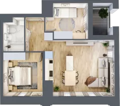 3 pokoje, apartament 51,24 m², piętro 1, oferta nr A_01_04, Kolejova 1, Poznań, Grunwald, Łazarz, ul. Kolejowa 1/3