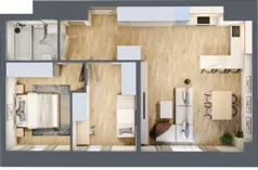3 pokoje, apartament 60,22 m², piętro 1, oferta nr A_01_06, Kolejova 1, Poznań, Grunwald, Łazarz, ul. Kolejowa 1/3