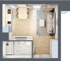 1 pokój, mieszkanie 27,69 m², piętro 3, oferta nr A_03_36, Kolejova 1, Poznań, Grunwald, Łazarz, ul. Kolejowa 1/3