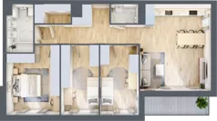 4 pokoje, mieszkanie 86,68 m², piętro 3, oferta nr B_03_40, Kolejova 1, Poznań, Grunwald, Łazarz, ul. Kolejowa 1/3