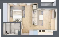 1 pokój, mieszkanie 32,38 m², piętro 2, oferta nr C_02_10, Kolejova 1, Poznań, Grunwald, Łazarz, ul. Kolejowa 1/3