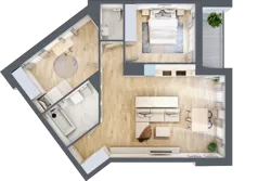 3 pokoje, apartament 69,42 m², piętro 2, oferta nr C_02_11, Kolejova 1, Poznań, Grunwald, Łazarz, ul. Kolejowa 1/3