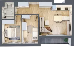 3 pokoje, apartament 56,35 m², piętro 2, oferta nr C_02_14, Kolejova 1, Poznań, Grunwald, Łazarz, ul. Kolejowa 1/3